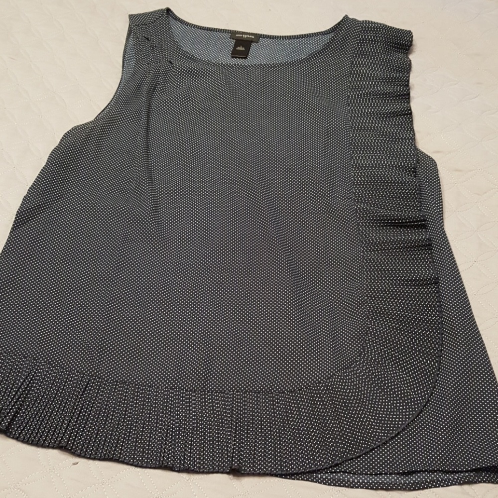 Ann Taylor Navy polka-dot shirt